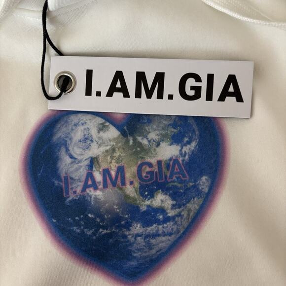I. AM. GIA Harmony Hoodie Women's White One Size Sweater NWT Sweatshirt Graphic - Picture 4 of 9